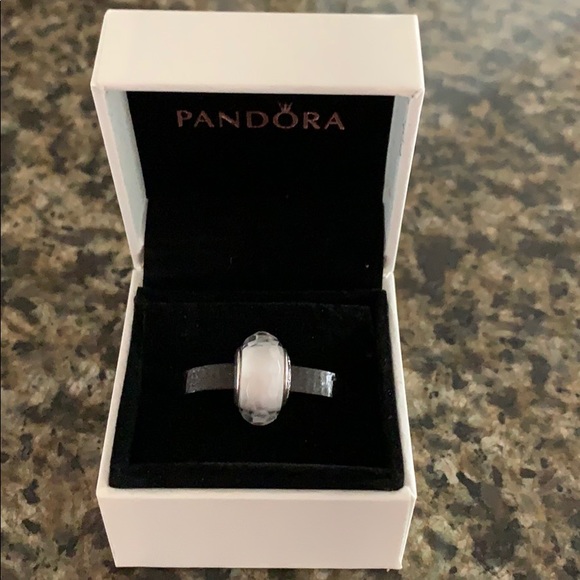 Pandora Jewelry - White Murano Faceted Glass Charm